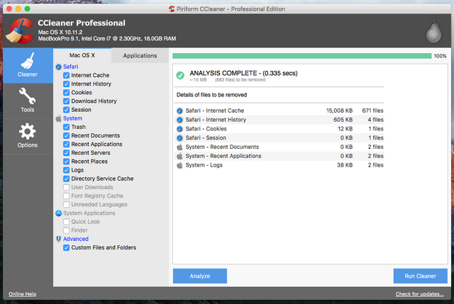 Интерфейс Ccleaner Интерфейс Ccleaner